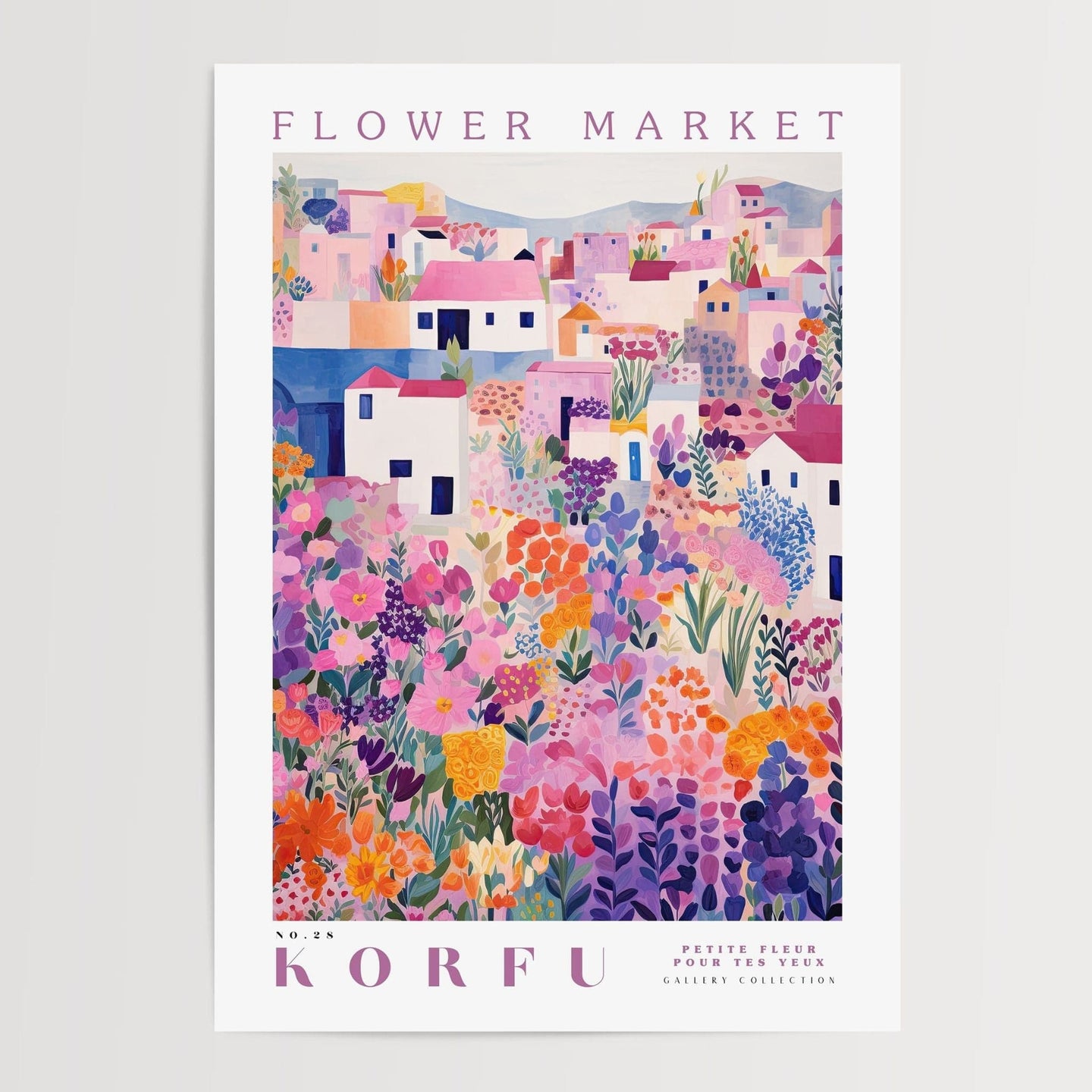 Korfu blomstermarked plakat