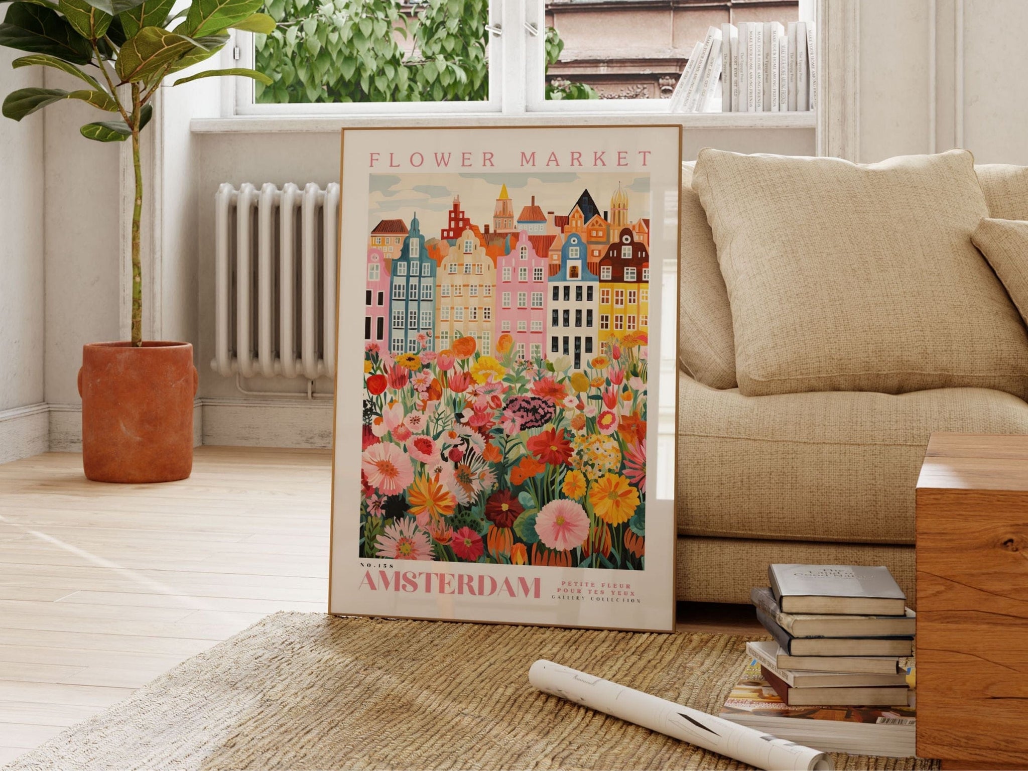 Amsterdam blomstermarked plakat