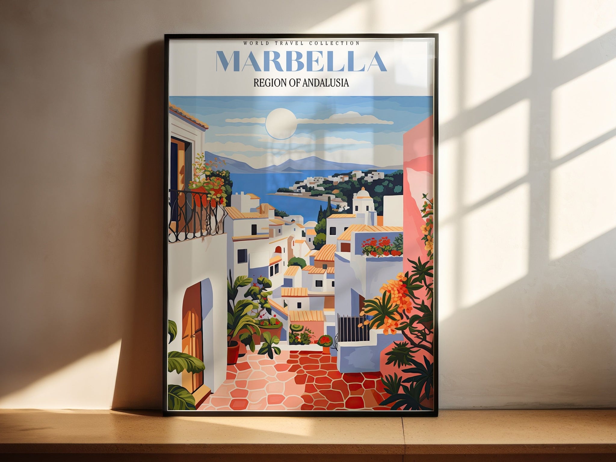 Marbella Travel Poster, Spain Print, Marbella Wall Art, Vintage Poster, Retro Poster, City Wall Art, European Wall Art, Marbella Poster