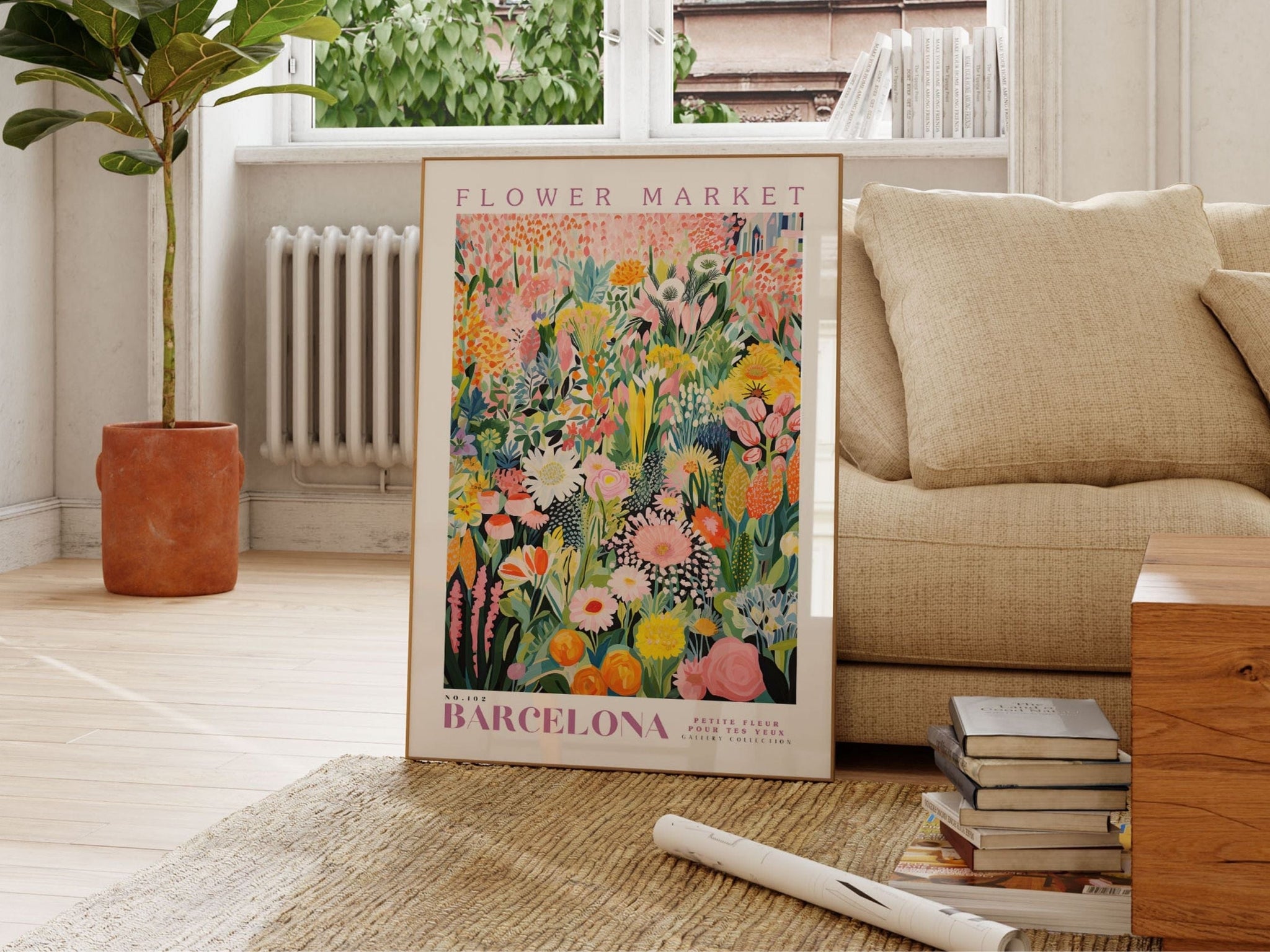 Barcelona Flower Market Poster