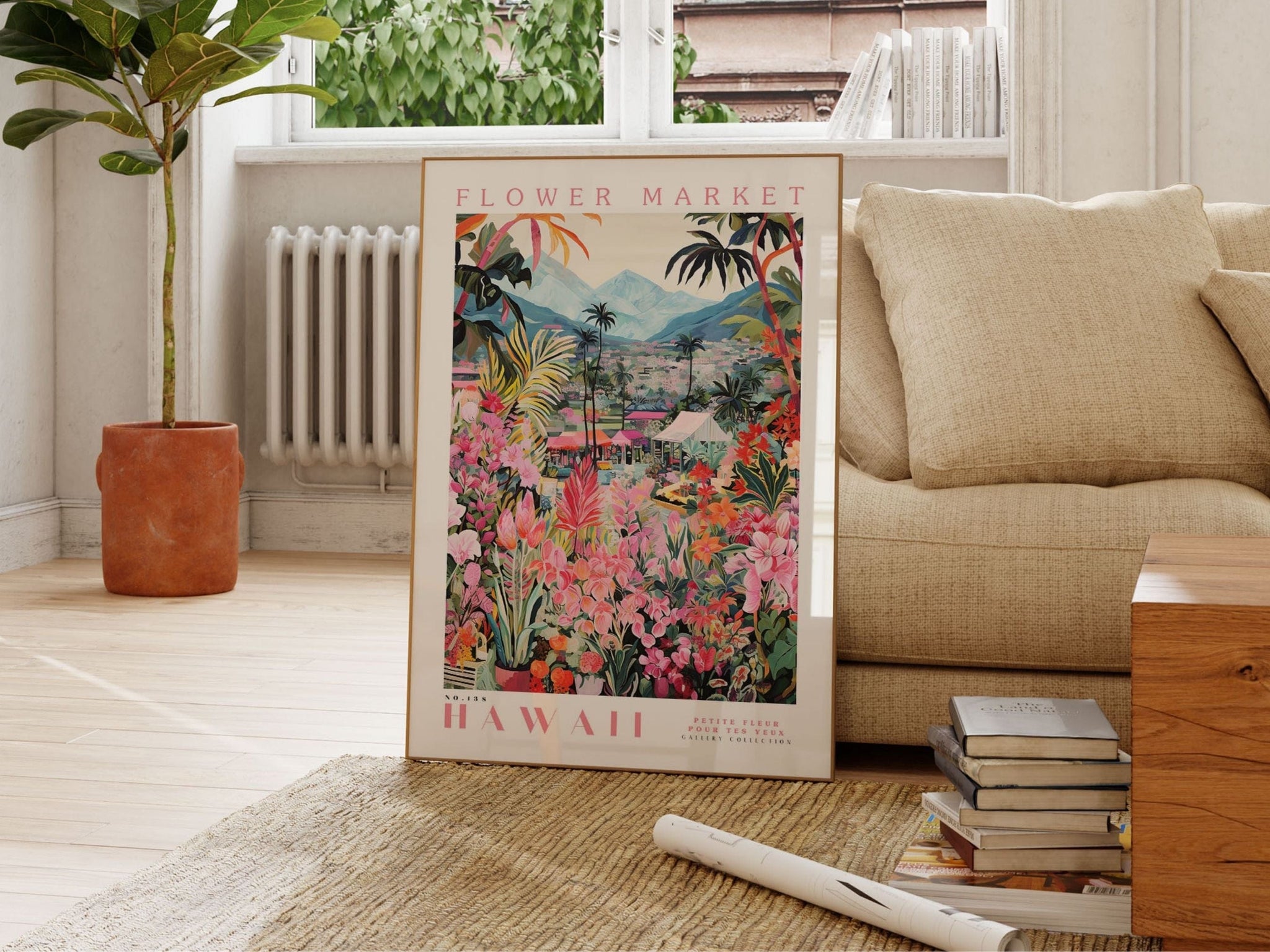 Hawaii blomstermarked plakat