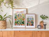 Bird Wall Art, retro poster, botanical flower print, modern floral poster, modern home decor, floral illustration, print bird painting