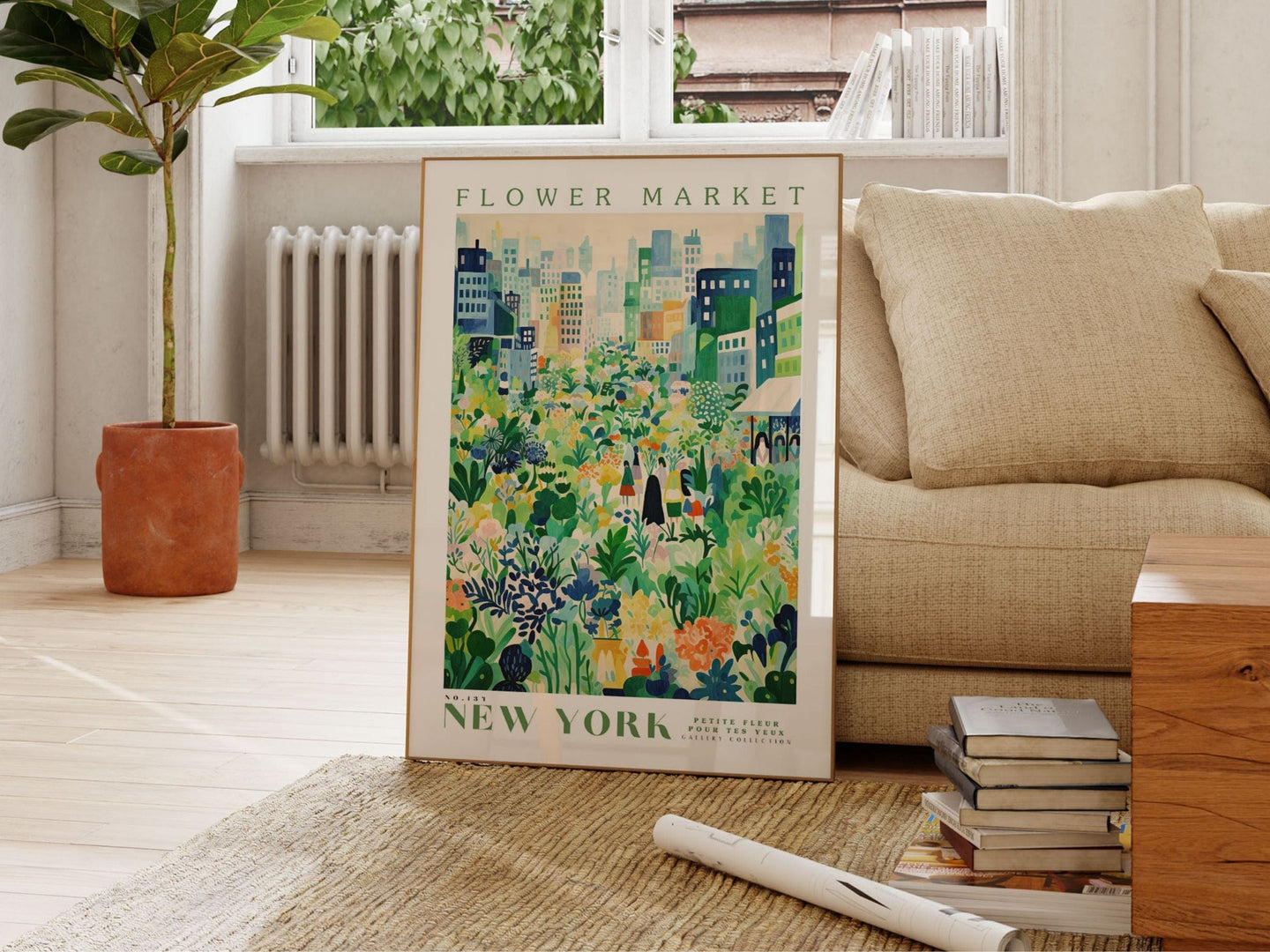 New York Flower Market Poster