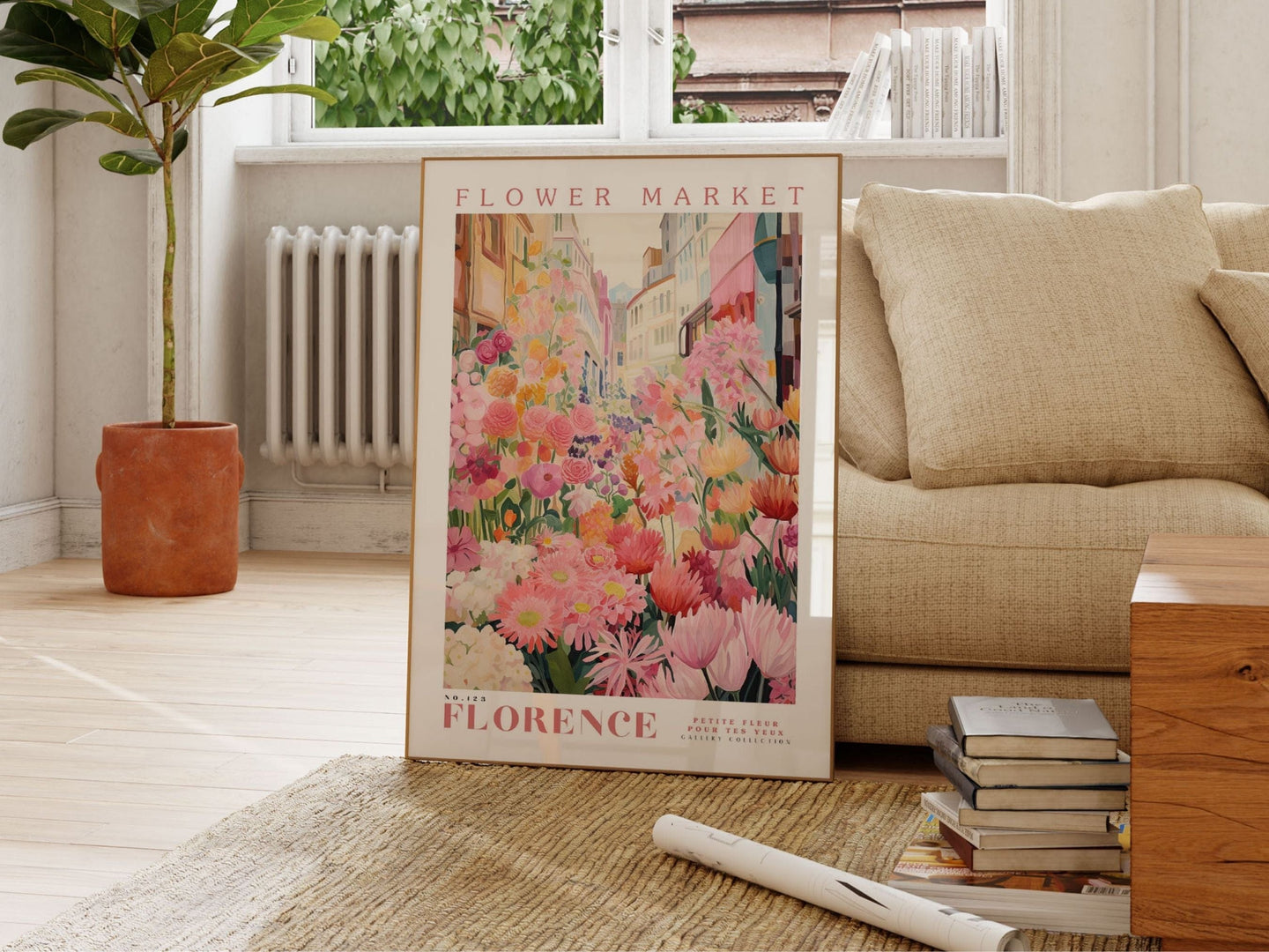 Firenze blomstermarked plakat