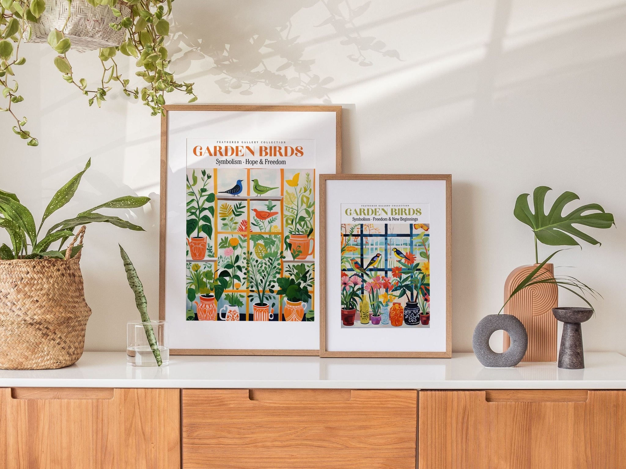 Bird Wall Art, retro plakat, botanisk blomsterprint, moderne blomsterplakat, moderne boligindretning, blomsterillustration, print fuglemaleri