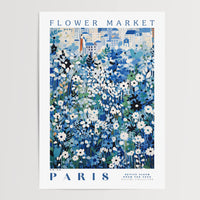 Plakat med blomstermarked i Paris