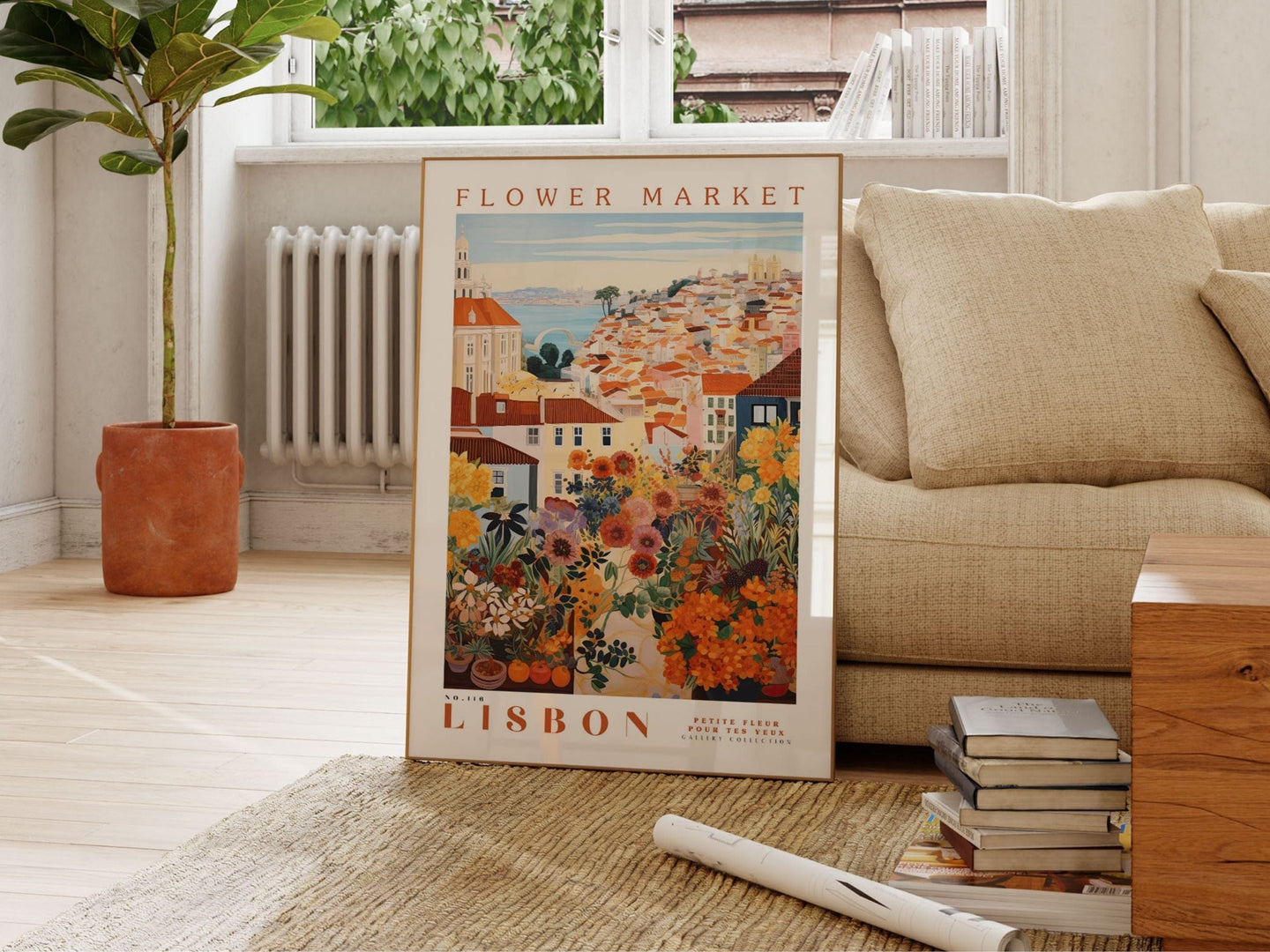 Lissabon Blomstermarked plakat