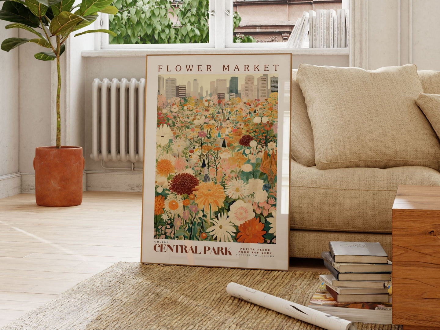 Central Park Blomstermarked plakat