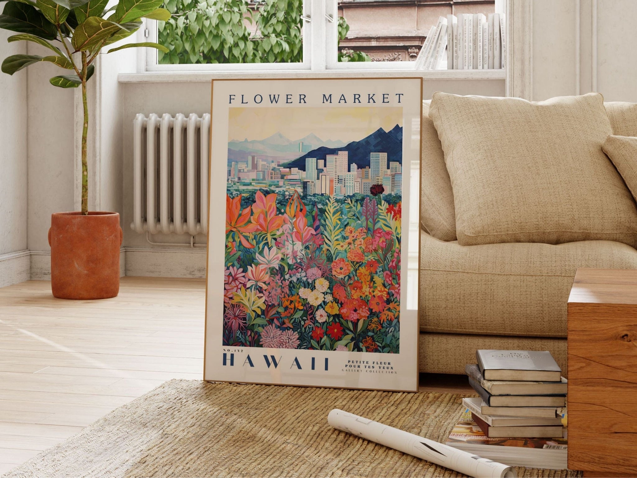 Hawaii Flower Market Poster