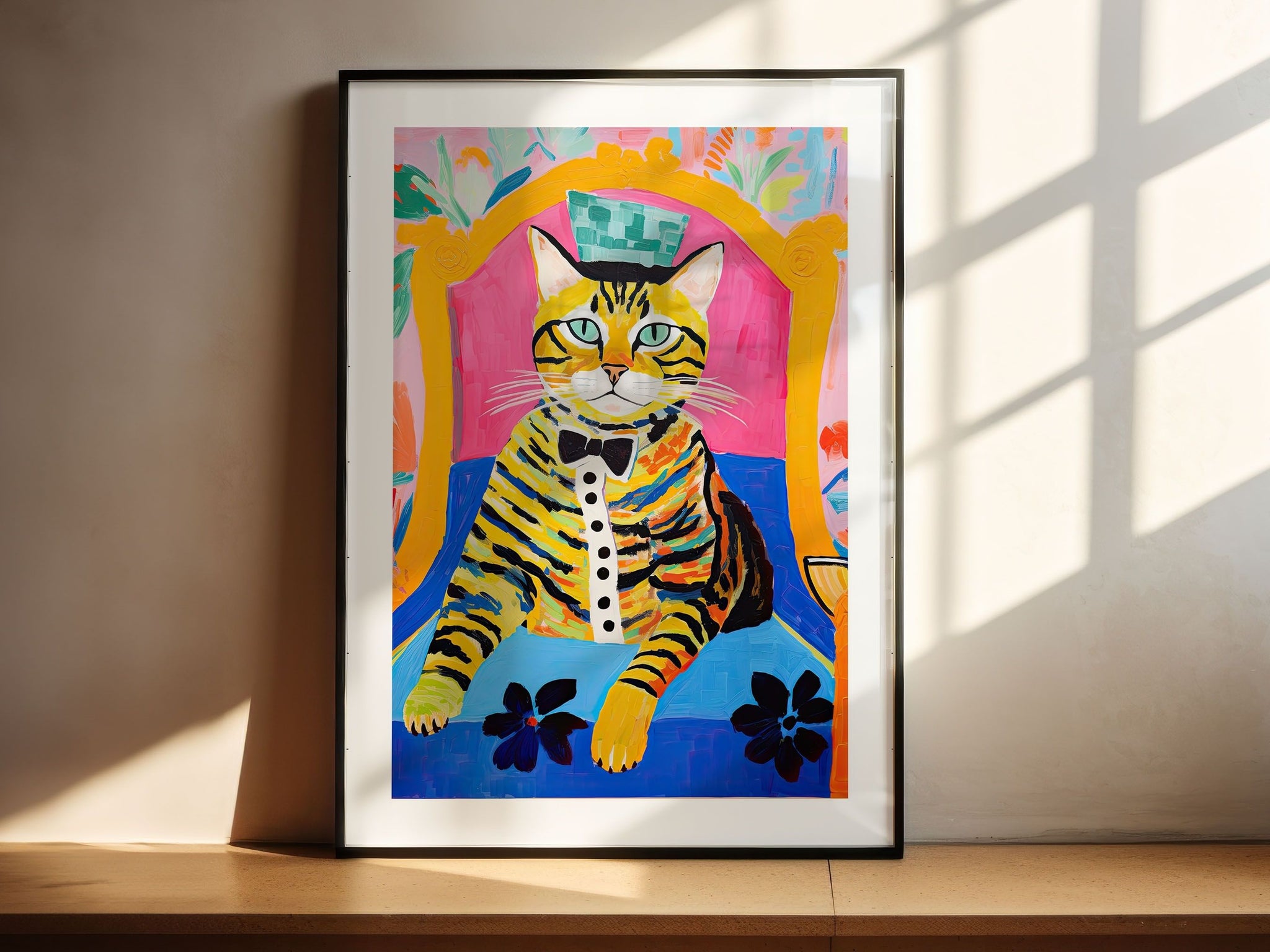 Poker Cat Poster, Cat Wall Art, Funny Cat Print, Animal Print, Animal Artwork, Pet Portrait Print, Wildlife Prints, Trendy Wall art