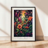 a picture of a painting of flowers in a room