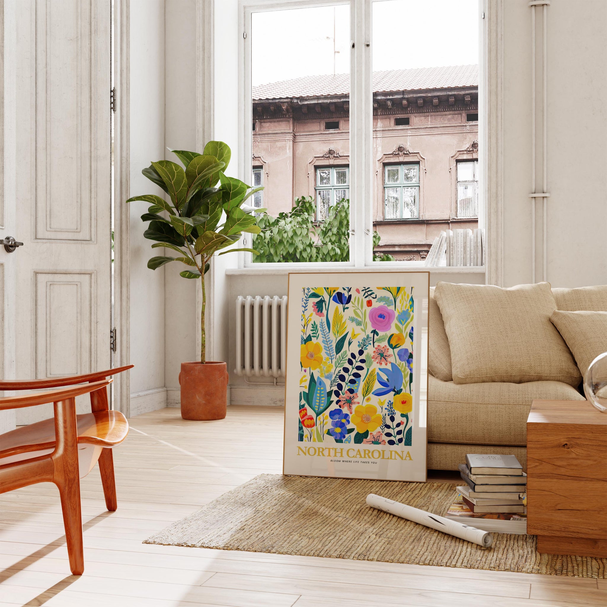 North Carolina Flower Art Print