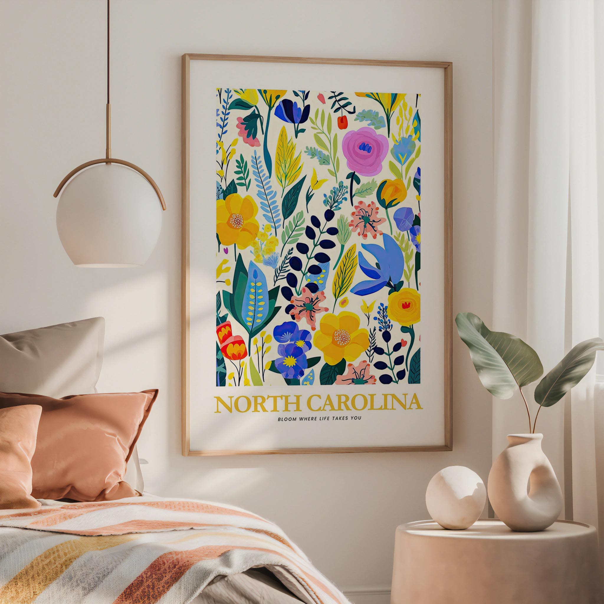 North Carolina Flower Art Print