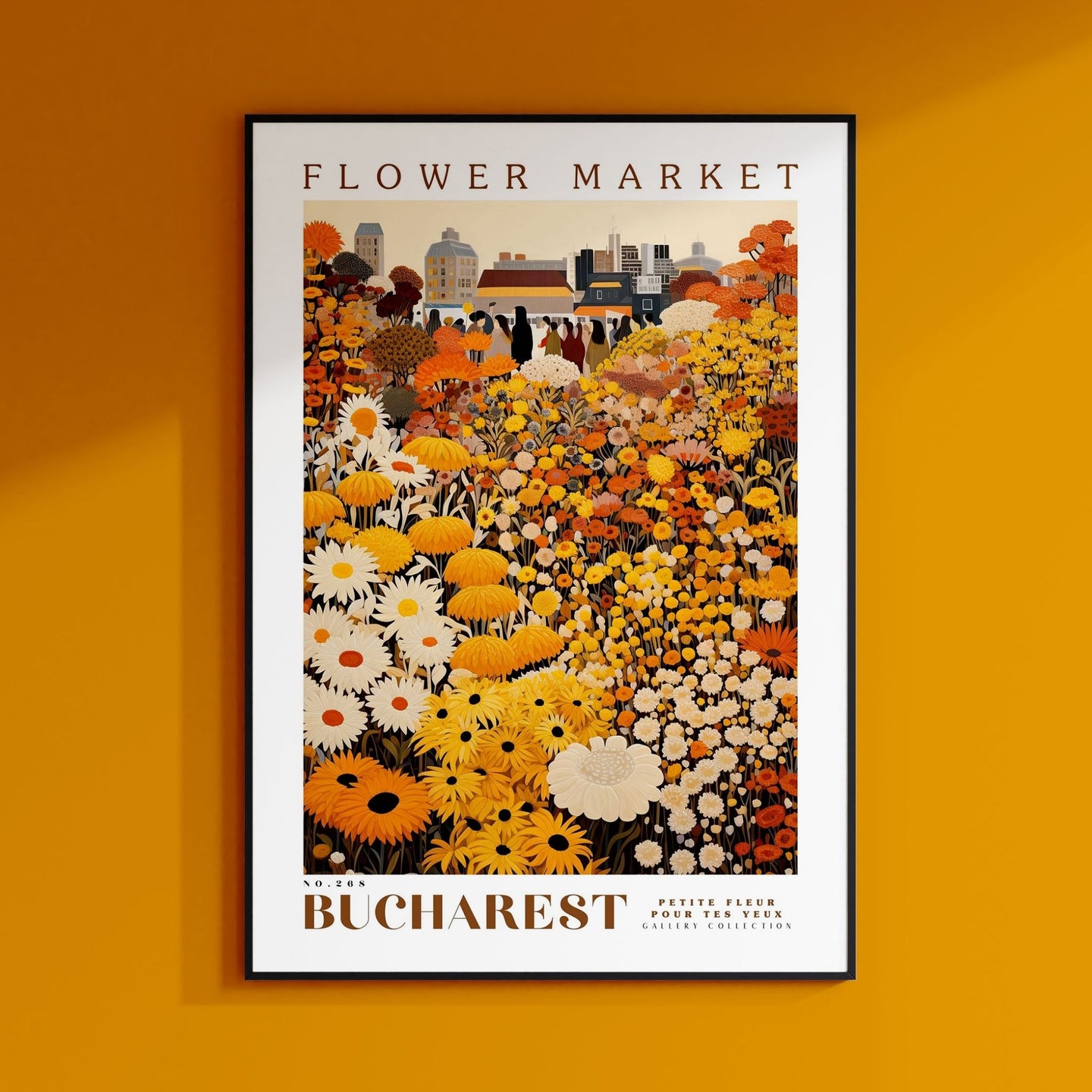 a picture of a flower market poster on a wall