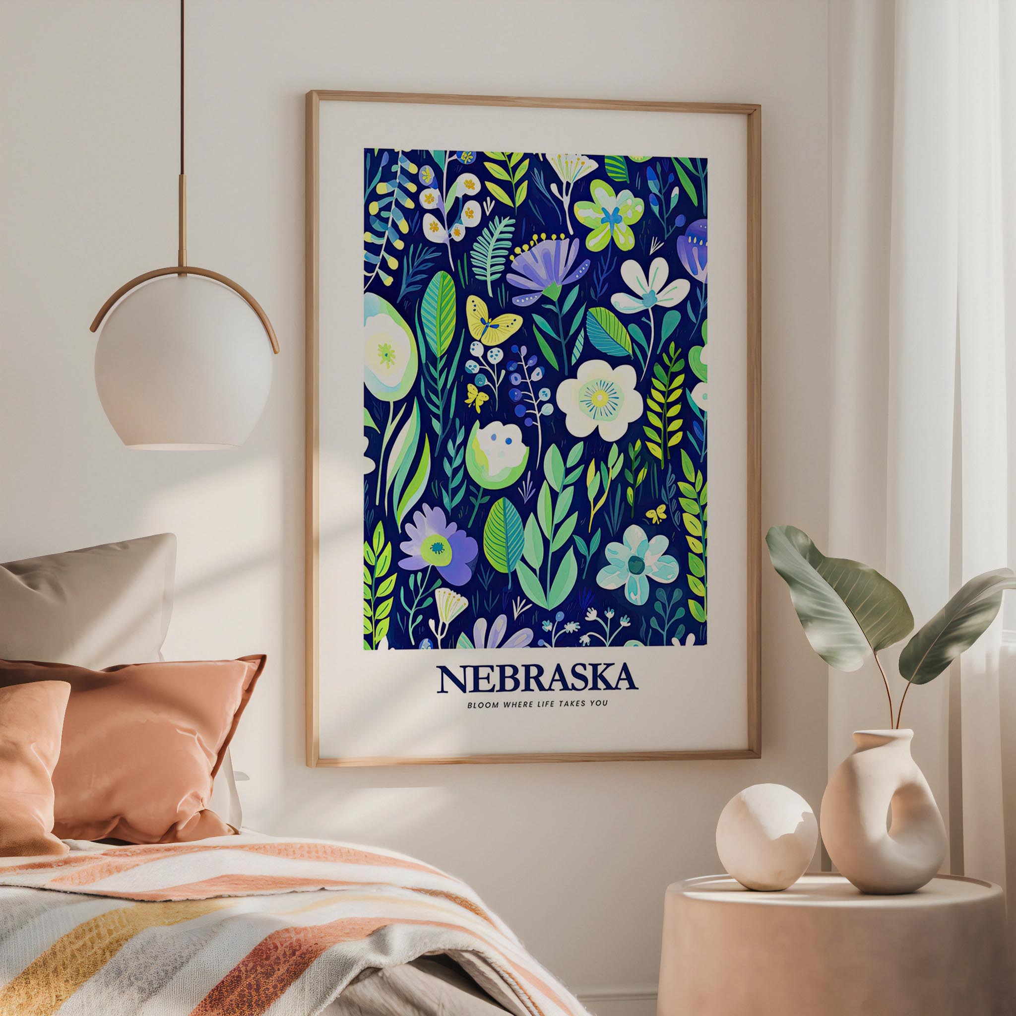 Nebraska Flower Art Print