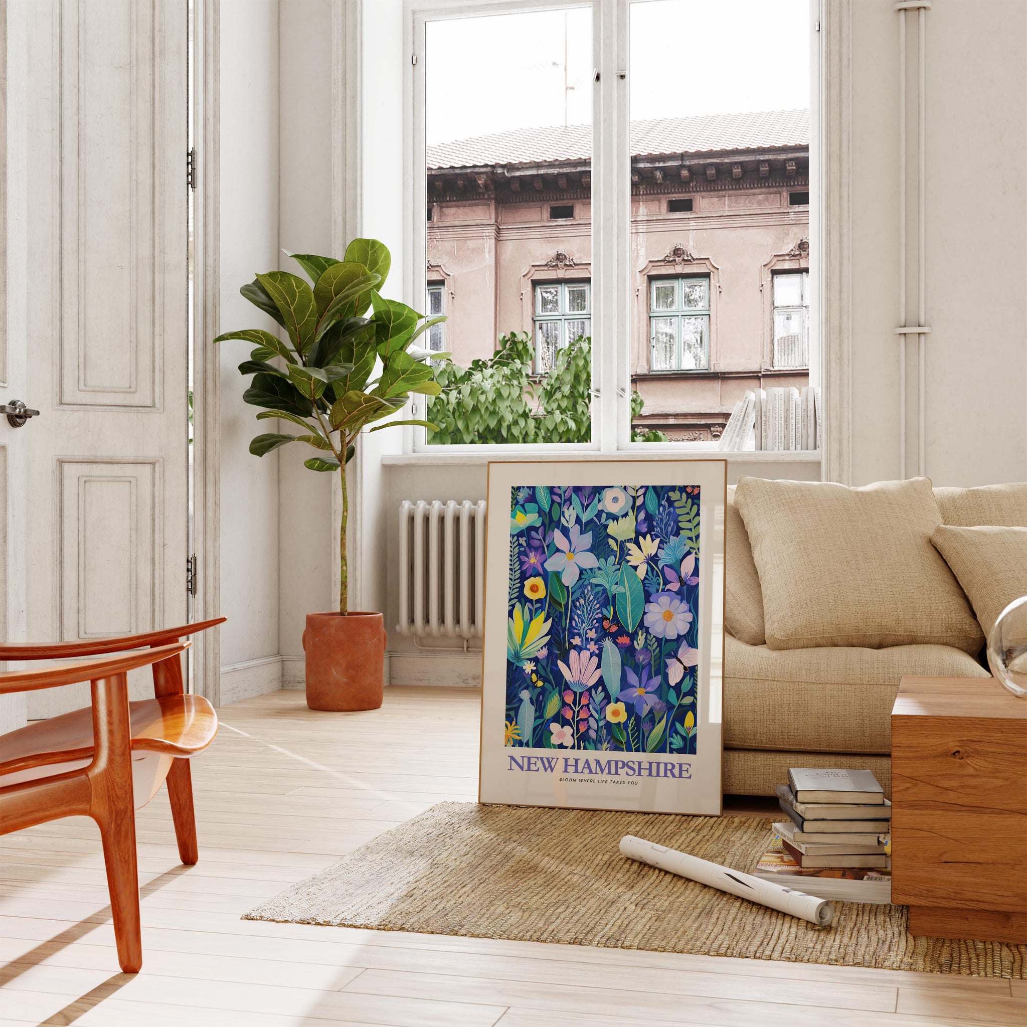New Hampshire Flower Art Print