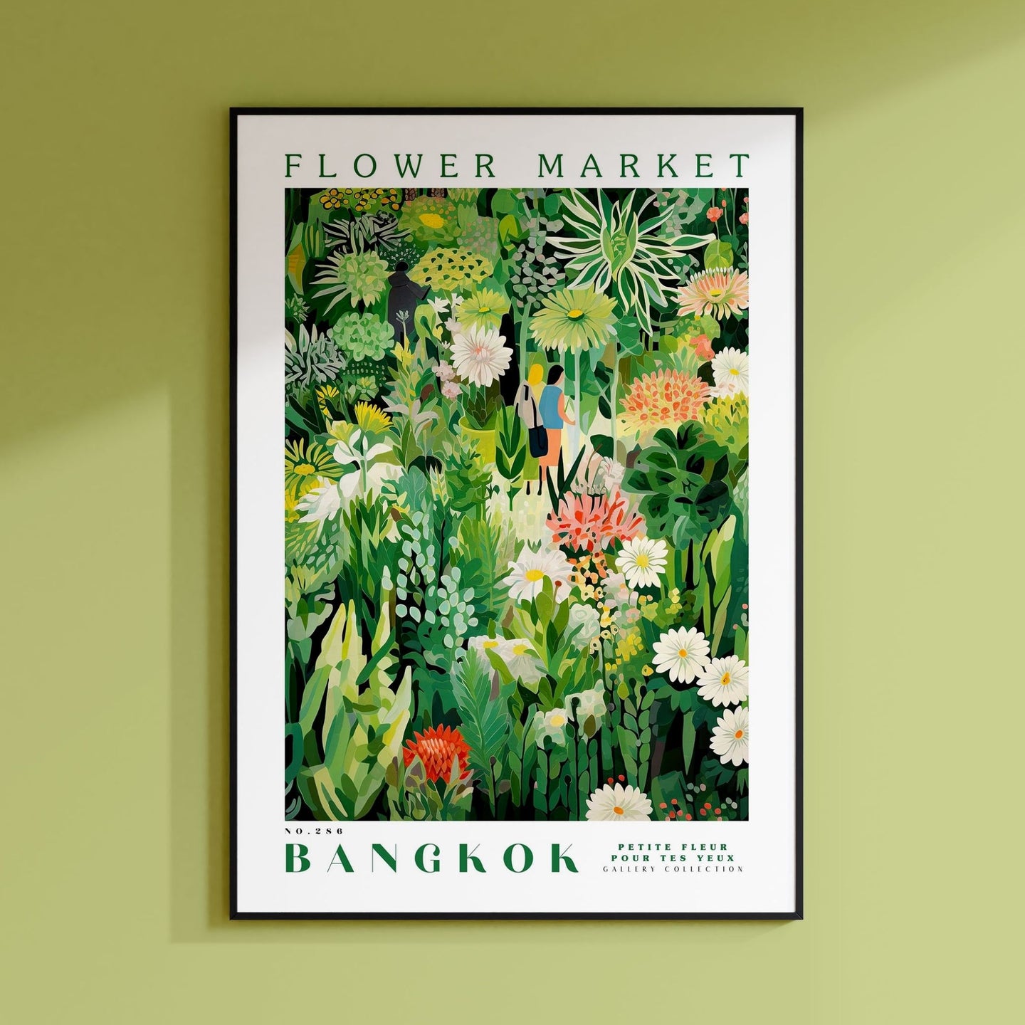 a picture of a bunch of flowers on a wall