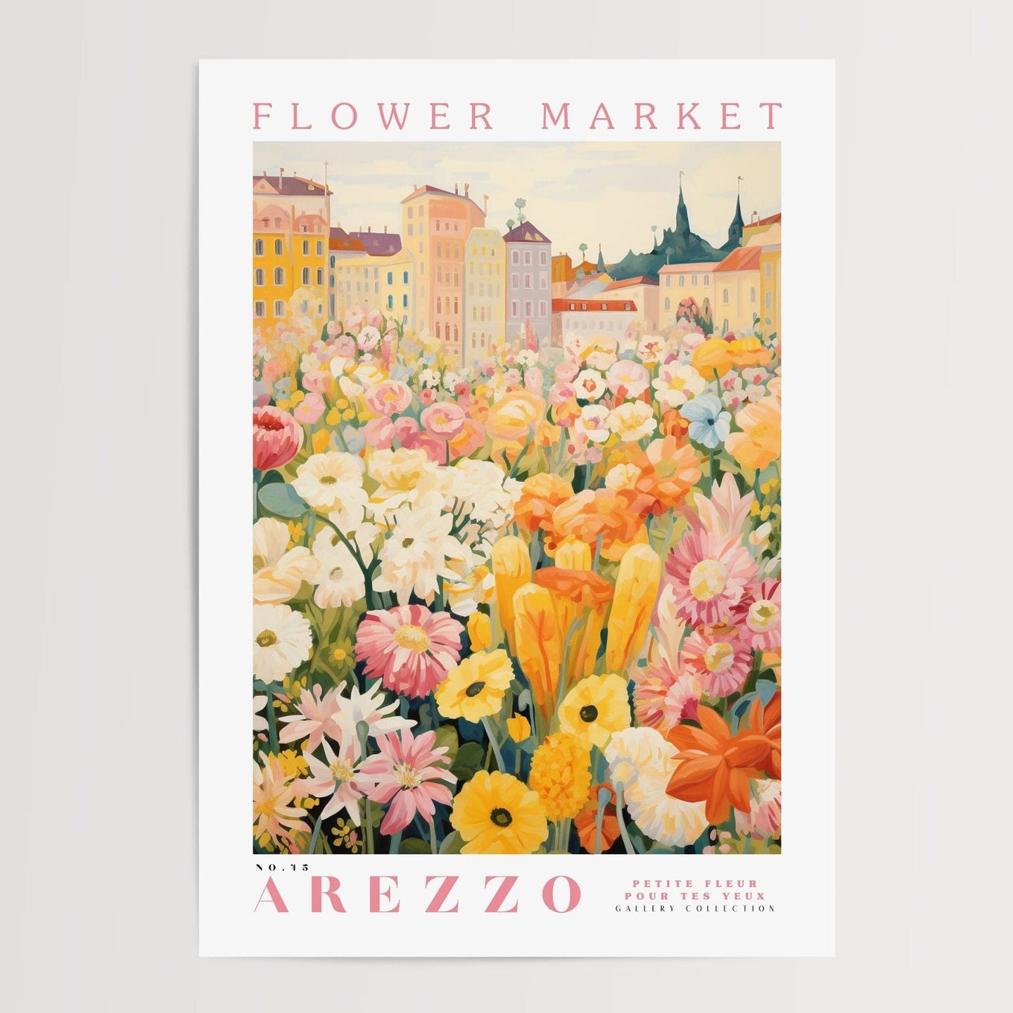 Arezzo Flower Market Poster