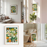 a living room filled with furniture and flowers