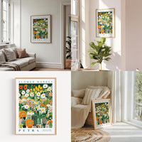 a living room filled with furniture and flowers