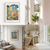 a living room filled with furniture and paintings