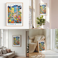 a living room filled with furniture and paintings