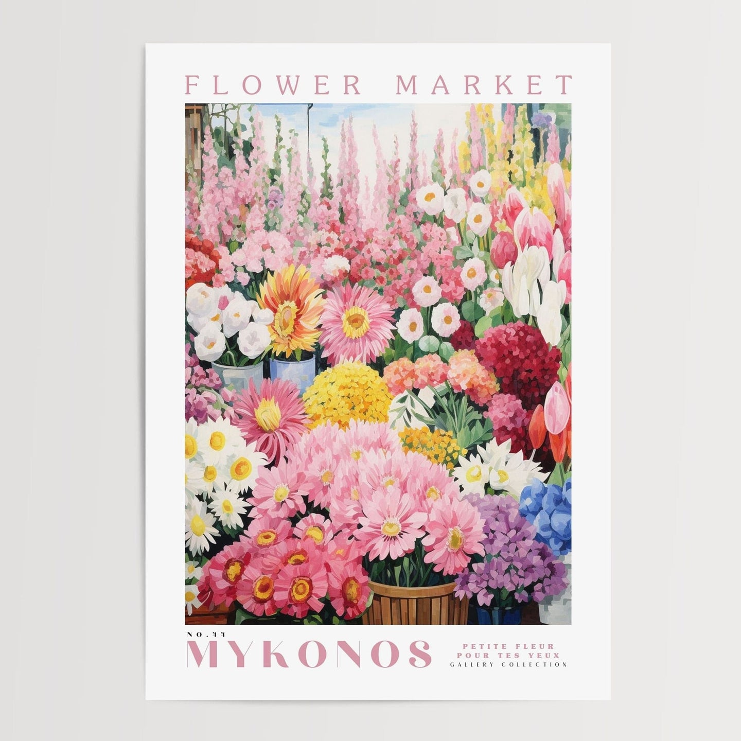 Mykonos Flower Market Poster