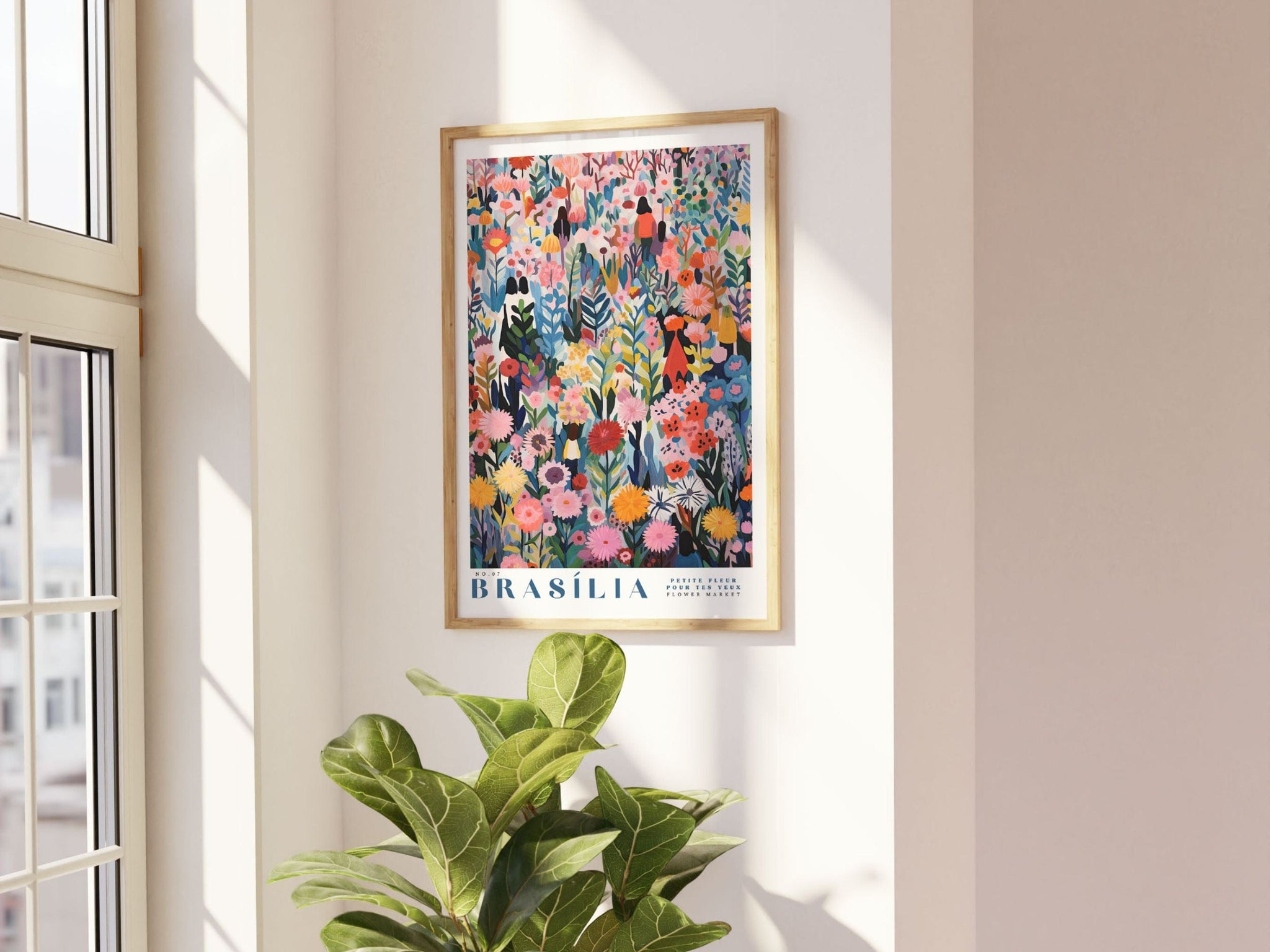 Brasilia Flower Market Poster