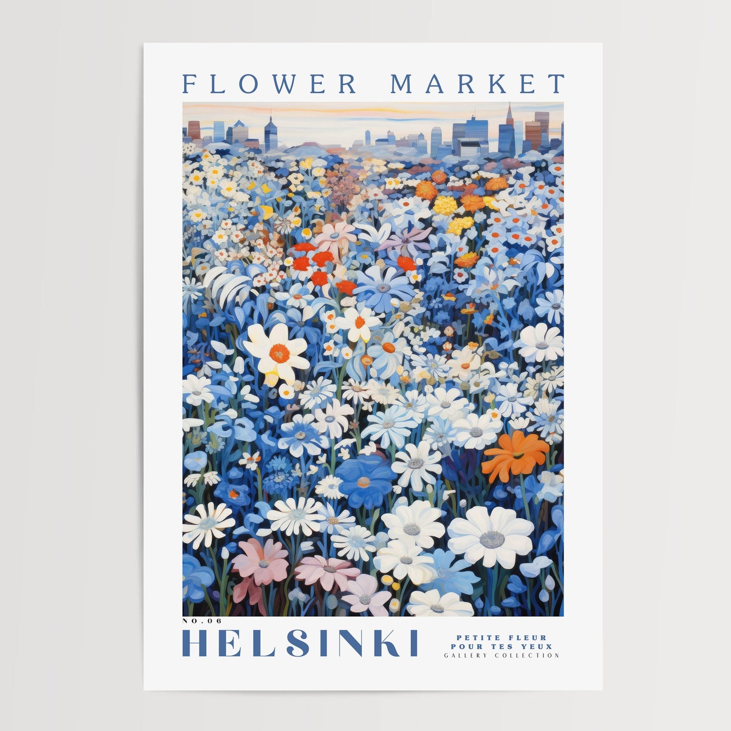 Helsinki blomstermarked plakat 