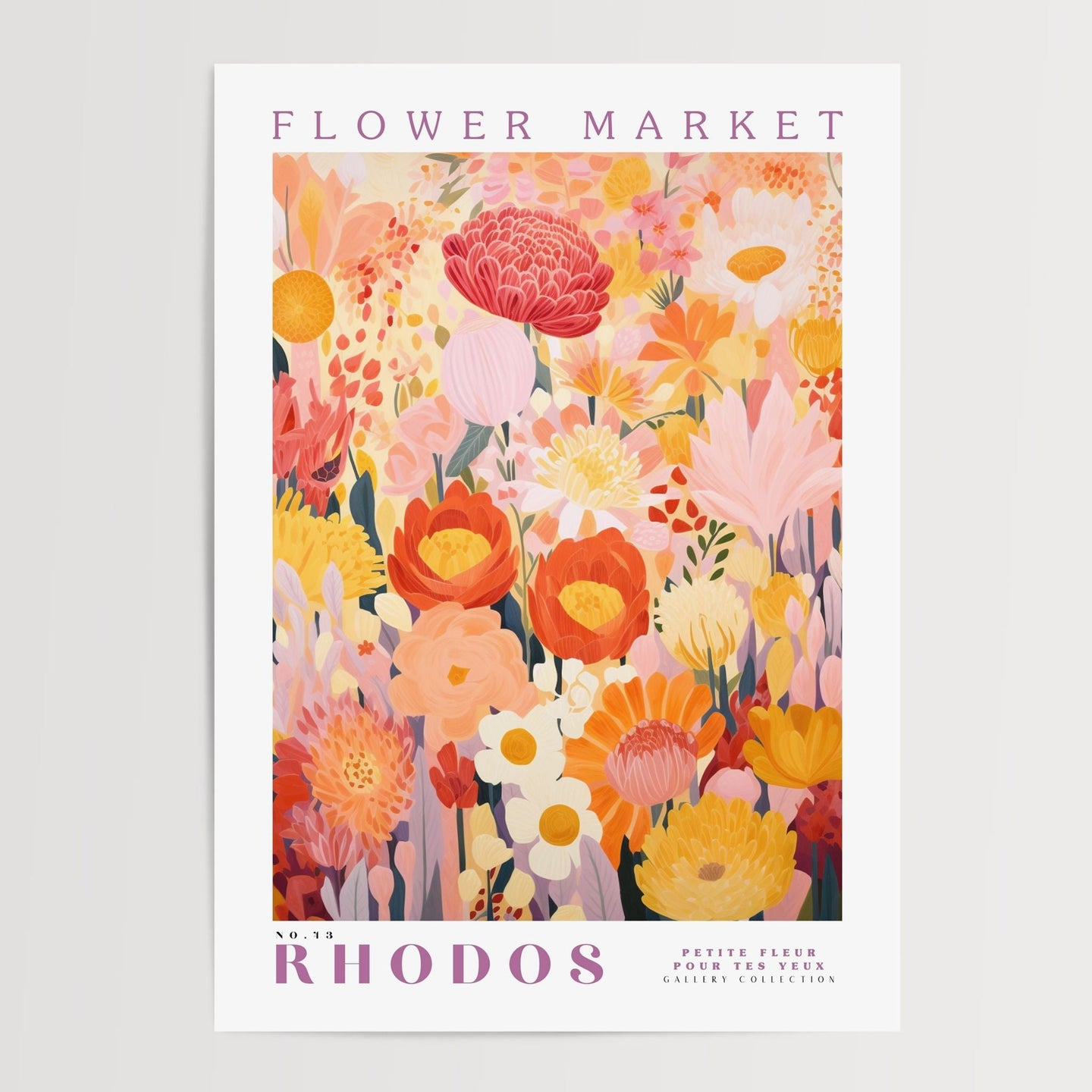 Rhodos Flower Market Poster