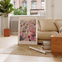 a living room filled with furniture and a painting