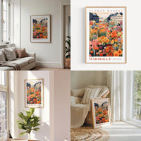 a living room filled with furniture and flowers