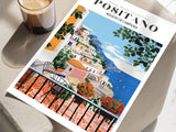 Positano, Amalfi Coast Art Print, Italy Art Print, Travel Gift, Travel Poster, Europe Print, Italian Coast, Italian Riviera, Travel Gift