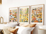 Flower Market Poster, Medellin Wall Art, Large Modern Poster, Orange and Yellow Print, Floral Illustration, Floral Print, Botanical Wall Art