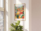 Flower Market Print, Caracas South America Poster, Venezuela Botanical Poster, City Skyline Wall Art, Trendy Wall Art, Floral Illustration