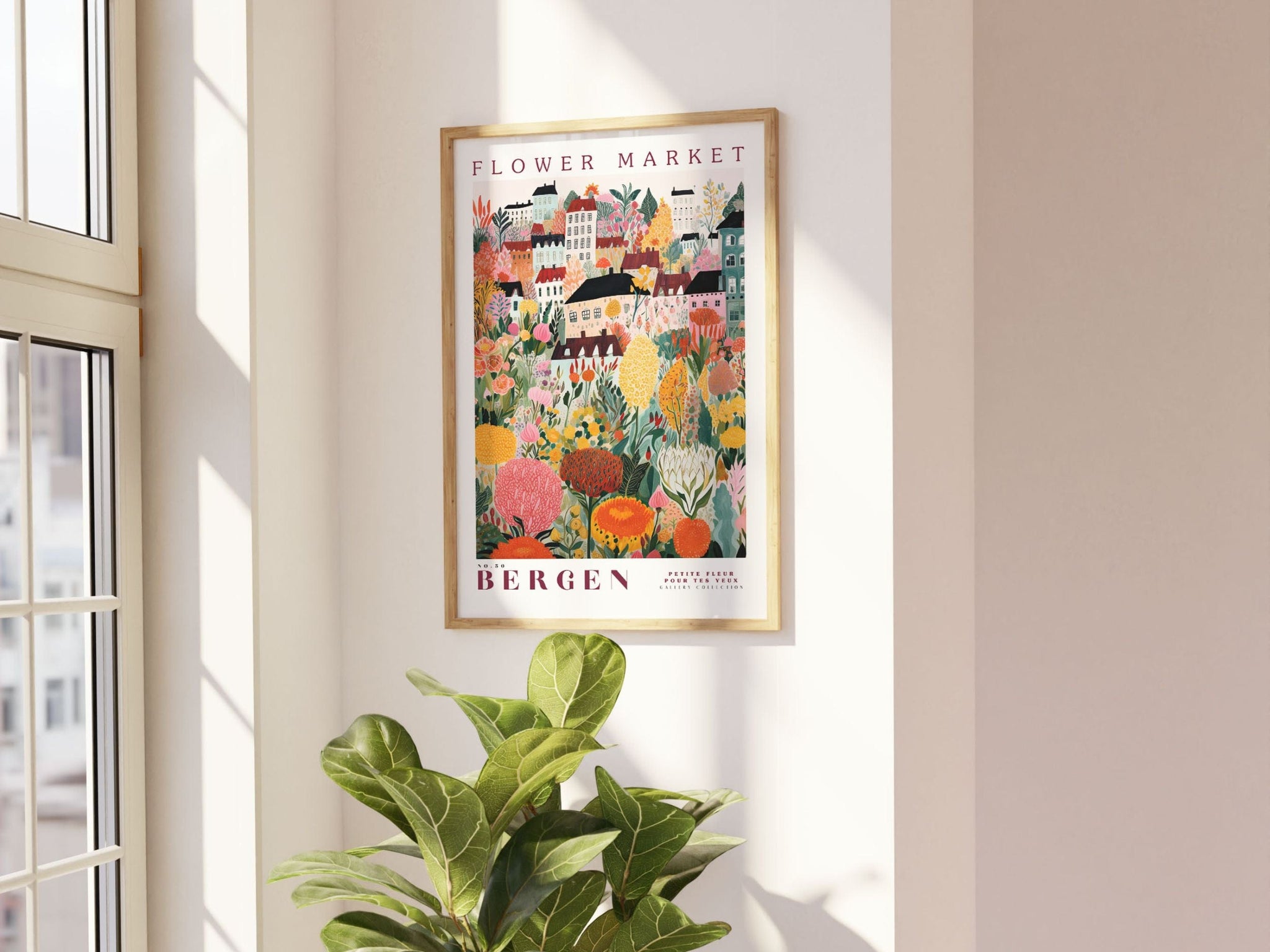 Flower Market Bergen Poster