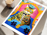 Poker Cat Poster, Cat Wall Art, Funny Cat Print, Animal Print, Animal Artwork, Pet Portrait Print, Wildlife Prints, Trendy Wall art