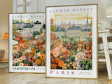 Plakat med blomstermarked i Paris