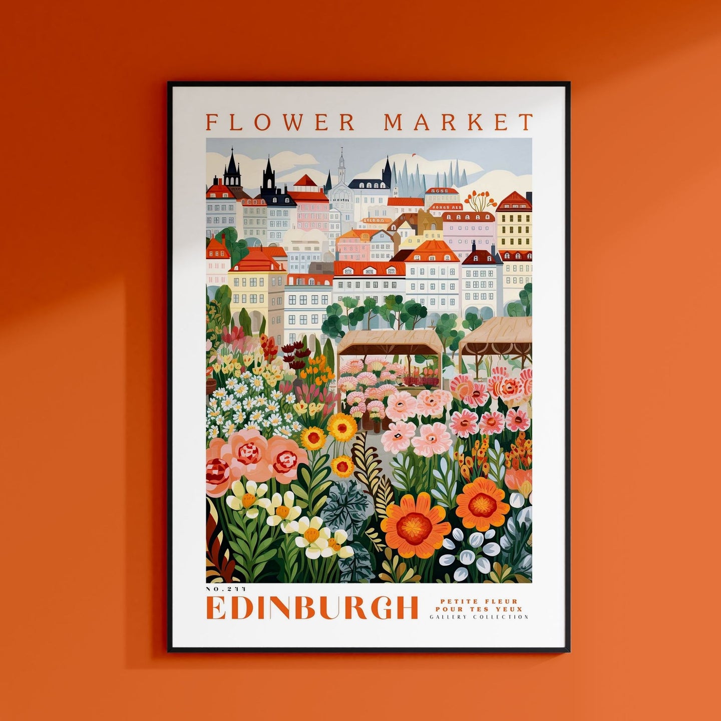 a picture of a flower market in edinburgh