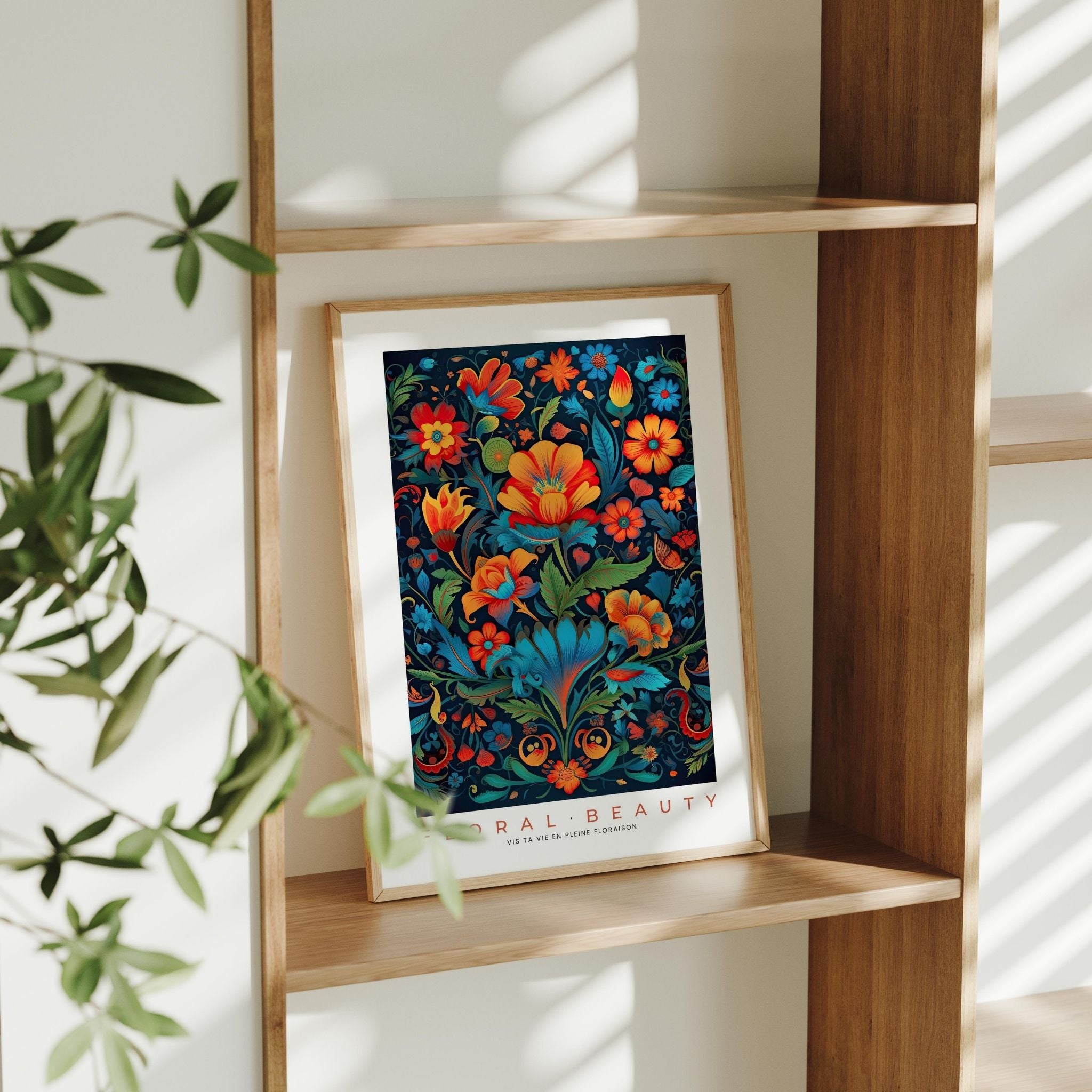 a picture of a painting on a shelf