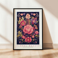a picture of a floral beauty on a wall