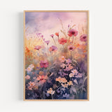 a painting of flowers on a white wall