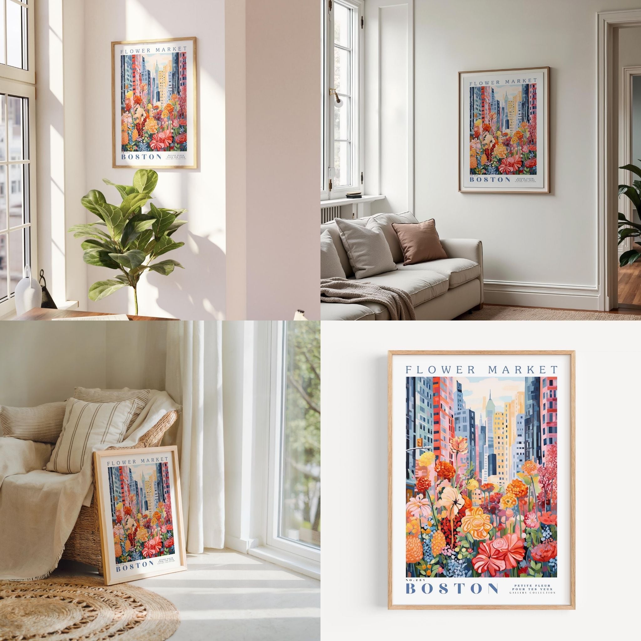 a living room filled with furniture and a painting