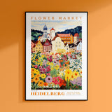 a picture of a flower market on a wall