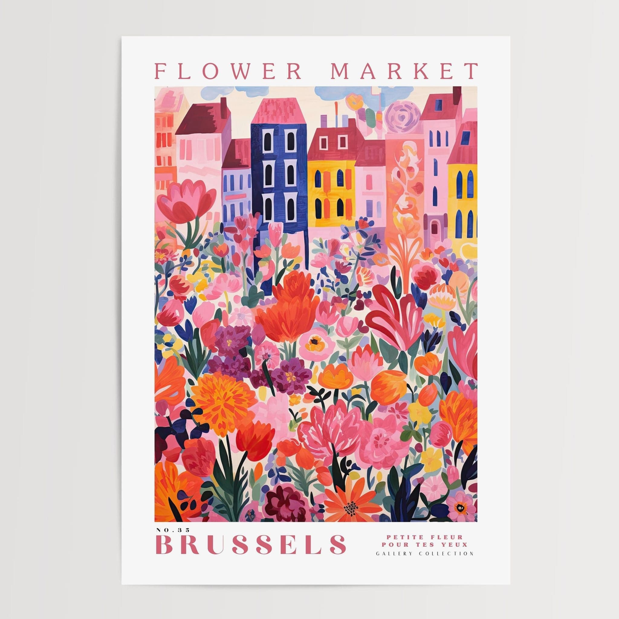 Brussels Flower Market Poster