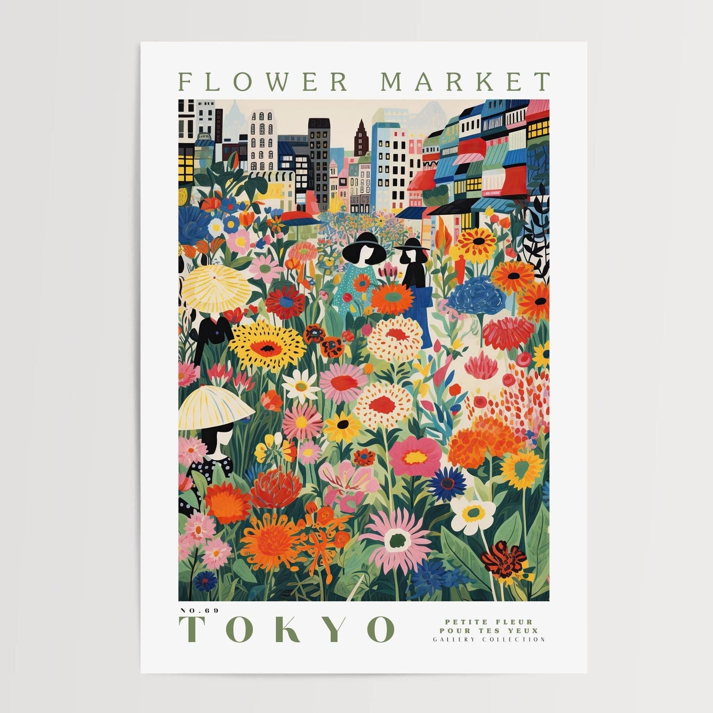 Tokyo blomstermarked plakat