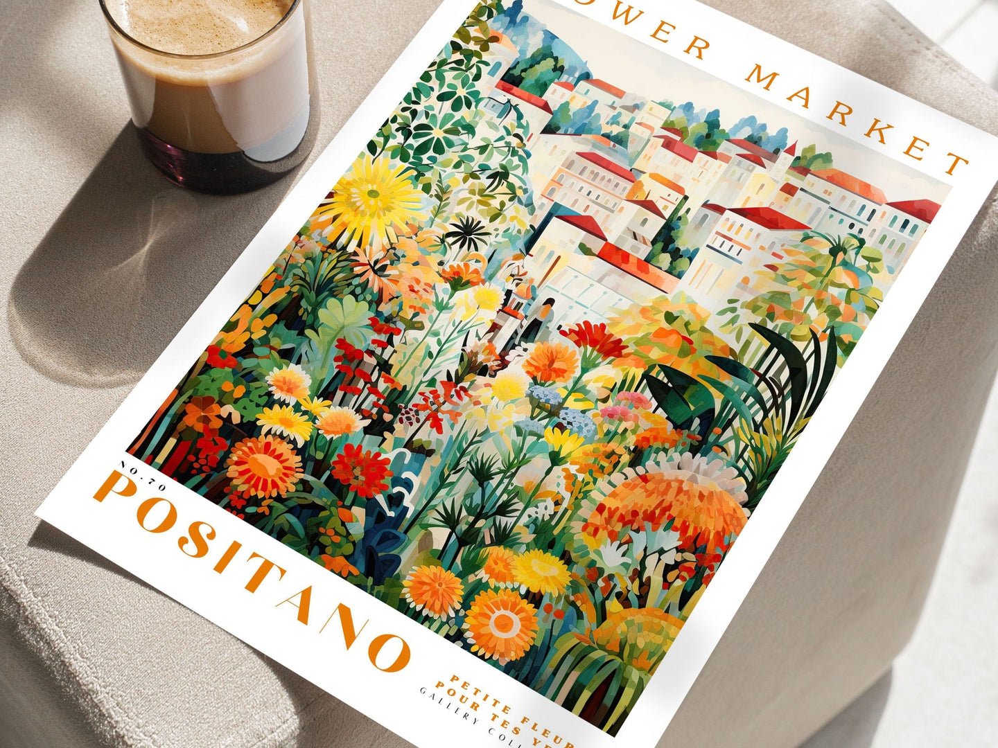 Positano Flower Market Poster