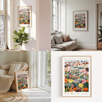 a living room filled with furniture and flowers