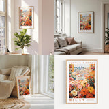a living room filled with furniture and flowers