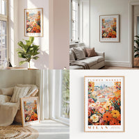 a living room filled with furniture and flowers